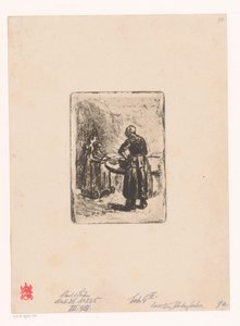 Anya és gyermeke az asztalnál alkotó: Max Liebermann