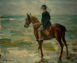 Lovas a tengernél balra alkotó: Max Liebermann