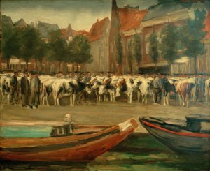 Rindermarkt Leydenben alkotó: Max Liebermann