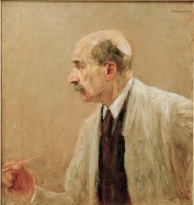 Önarckép festményes öltönyben, profilban balra alkotó: Max Liebermann