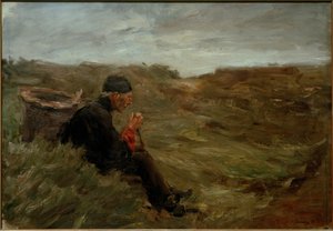 Ülő gazda a dűnékben - 1. tervezet alkotó: Max Liebermann
