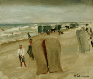 Tengerpart strandszékekkel alkotó: Max Liebermann