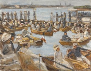 Nyári este az Alster-folyón, Hamburg alkotó: Max Liebermann