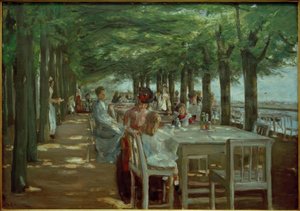 Terasz a Jacob étteremben Nienstedtenben, az Elba partján alkotó: Max Liebermann