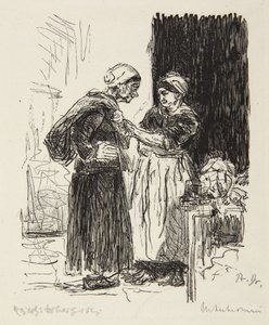 Két beszélgető nő alkotó: Max Liebermann