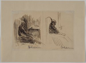Két portré apjáról, Louis Liebermannról, karosszékben alkotó: Max Liebermann