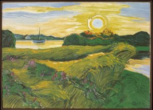 Feld mit Wicken – abends von Max Pechstein