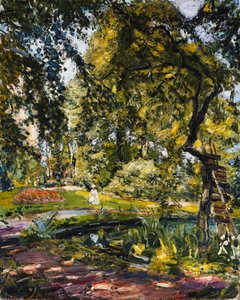 Kert Godrammsteinben csavart fával és tóval; Godrammsteini kert benőtt fával és tóval, 1910 alkotó: Max Slevogt