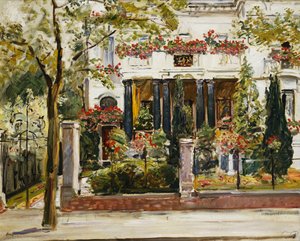 A berlini Steinbart-villa előkertje; Steinbart berlini villájának előkertje, 1911 alkotó: Max Slevogt