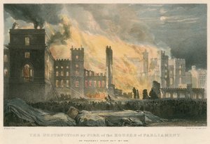 A Parlament épületeinek tűz pusztítása 1834. október 16-án, csütörtök este