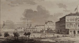 Moszkvai Kreml a Grand Kreml Palota építése előtt, 1817