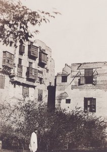 Kairó, ház és kert a francia negyedben, Gustave Flaubert-tal, 1850 alkotó: Maxime Du Camp