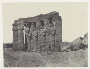 Gournah, Perisztilusz Osymandias sírjából (Ramesseum Occidental); Théba, 59. tábla az "Egypte, Nubie, Palestine et Syrie" albumból (1852).