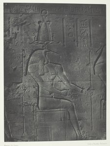 Ízisz nagy temploma Philoe-ban, Toth Ibiocephalus, Núbia, 184951, nyomtatva 1852-ben. alkotó: Maxime Du Camp