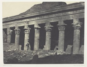 Isis nagy temploma Philoe-ban, Galerie Orientale; Núbia, 73. tábla az "Egypte, Nubie, Palestine et Syrie" című albumból (1852). alkotó: Maxime Du Camp