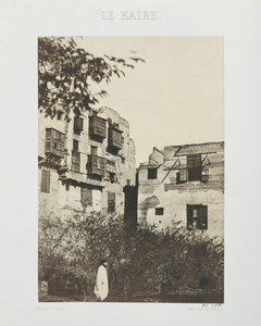 Ház és kert a francia negyedben, Egyiptom, 1850 (sópapír nyomat viaszpapír negatívról) alkotó: Maxime Du Camp