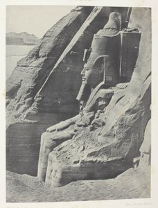Ibsamboul, Colosse Oriental Du Spéos De Phrè, Vu De Profil; Nubie, 104. tábla az "Egypte, Nubie, Palestine et Syrie" albumból (1852). alkotó: Maxime Du Camp