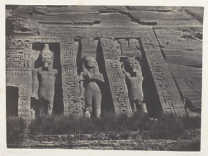 Ibszambul, Hathor szpeoszának északi része; Núbia, az „Egyiptom, Núbia, Palesztina és Szíria” (1852) című albumból, 108. tábla alkotó: Maxime Du Camp