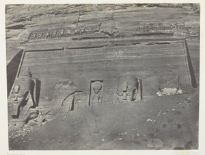 Ibsamboul, Vue Générale Du Grand Spéos De Phrè; Nubie, 102. tábla az "Egypte, Nubie, Palestine et Syrie" albumból (1852). alkotó: Maxime Du Camp