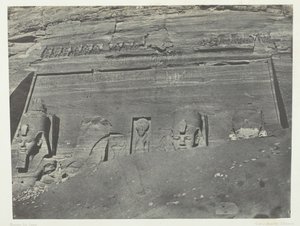 Ibsamboul, Phrè nagy spéosainak általános képe, Núbia, 184951, nyomtatva 1852-ben. alkotó: Maxime Du Camp