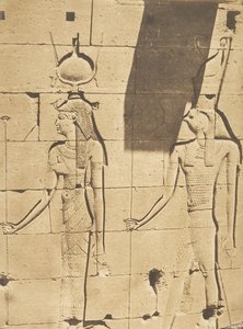 Isis és Horus-Arsiesi – dombormű Kalabcheh Talmis templomából, 1850. április 8. alkotó: Maxime Du Camp