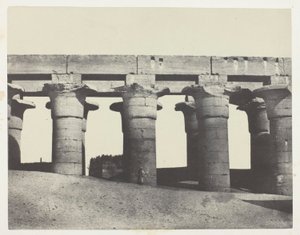 Luxor, a palota nagy oszlopcsarnoka; Théba alkotó: Maxime Du Camp