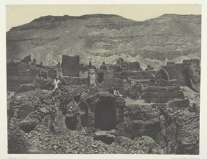 Medinet-Habou, Pápa városának romjai; Théba alkotó: Maxime Du Camp