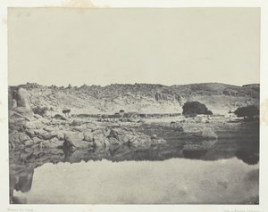 A Nílus északi partja, Abou-Koli faluja, nézet Philoétól északra, Núbia, 184951. alkotó: Maxime Du Camp