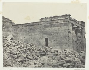 Dantour ókori Tantour-templom, az Ozirisz-Ízisz-Hórusz triádnak szentelve, Núbia, 184951. alkotó: Maxime Du Camp