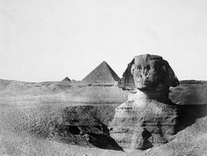 A Nagy Szfinx és a gízai piramisok, Egyiptom, 1852