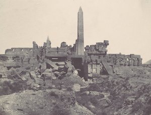 Théba. karnaki palota. Gránit szentély és Hypostyle Hall, 1850. alkotó: Maxime Du Camp