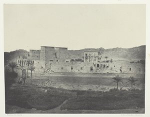 Látkép Beghé szigetéről, nyugatról, Philoe; Núbia, 68. tábla az "Egypte, Nubie, Palestine et Syrie" albumból (1852). alkotó: Maxime Du Camp