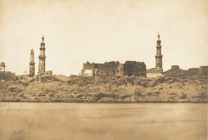 Girgeh kilátása és a partvonal eltávolítva – a nílusi árvíz által, 1849-50. alkotó: Maxime Du Camp
