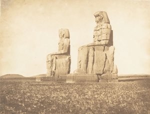Kilátás az Amenopheum két kolosszjára, Thébában, 1849-50.