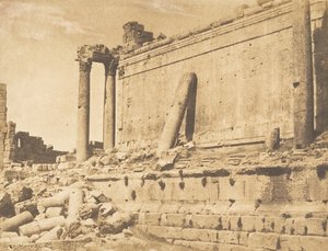 Kilátás a Jupiter templomra, Baâlbek Heliopolisban, 1850. szeptember 15. alkotó: Maxime Du Camp