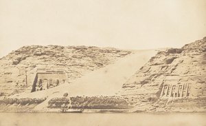 A szigetről készült Phré és Athor Speos általános képe Abousemblilben, 1850. március 29. alkotó: Maxime Du Camp