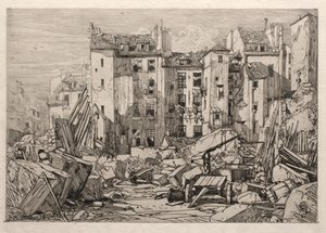 Régi házak lerombolása Párizsban, 1862.