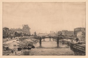 Párizs, Kilátás a Concorde-hídról, 1866. alkotó: Maxime Lalanne