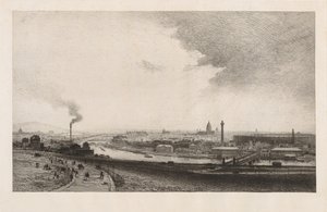 Párizs 1867-ben, Kilátás a Trocadero felől, 1867. alkotó: Maxime Lalanne