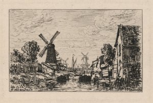 Holland látkép, Zaandam alkotó: Maxime Lalanne
