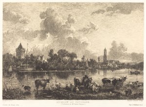 Állatok a legelőn alkotó: Maxime Lalanne after Nicolaes Pietersz Berchem