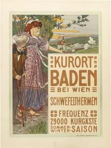 Bécs melletti Baden fürdőváros, kb. 1910. alkotó: Maximilian Liebenwein