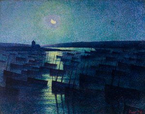 Camaret, Moonlight és halászhajók alkotó: Maximilien Luce
