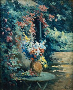 Virágok a tájban; Virágcsokor a tájon, alkotó: Maximilien Luce