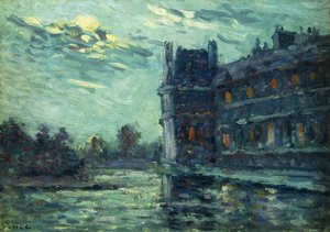 Az 1910-es árvíz, The Pavillon de Flore, a párizsi Louvre-ban; Az 1910-es árvíz, Le Pavillon de Flore, 1910 alkotó: Maximilien Luce