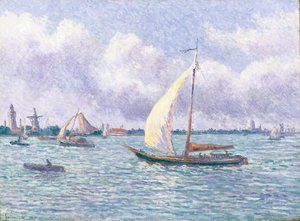 A Maas Dordrecht közelében alkotó: Maximilien Luce
