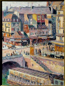 A Szent Michel-híd és az ötvös rakpart. Olaj, papír maroufle isorel. Maximilian Luce (1858-1941) festménye alkotó: Maximilien Luce