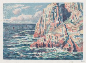 A tenger Camaretnél, a Vörös sziklák alkotó: Maximilien Luce