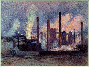 A belgiumi charleroi acélmű látképe Maximilien Luce (1858-1941) festménye 1897 V. 0,38x0,51 m Párizs, Muse d