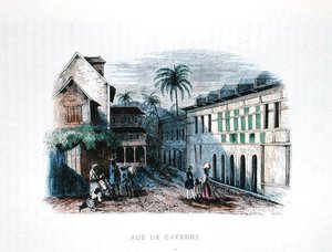 Rue de Cayenne, Francia Guyana, illusztráció a „Les Francais par Eux-memes”, szerk. L. Curmer